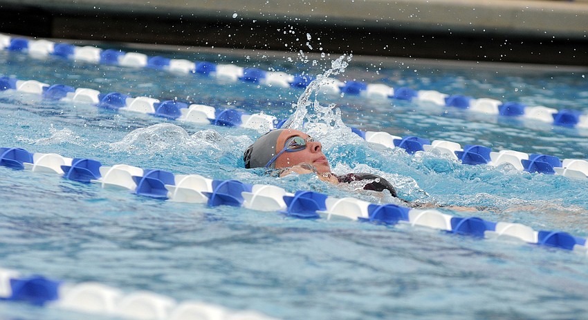 Sophomore Kelsey Saalmann swam four events for Braden River.