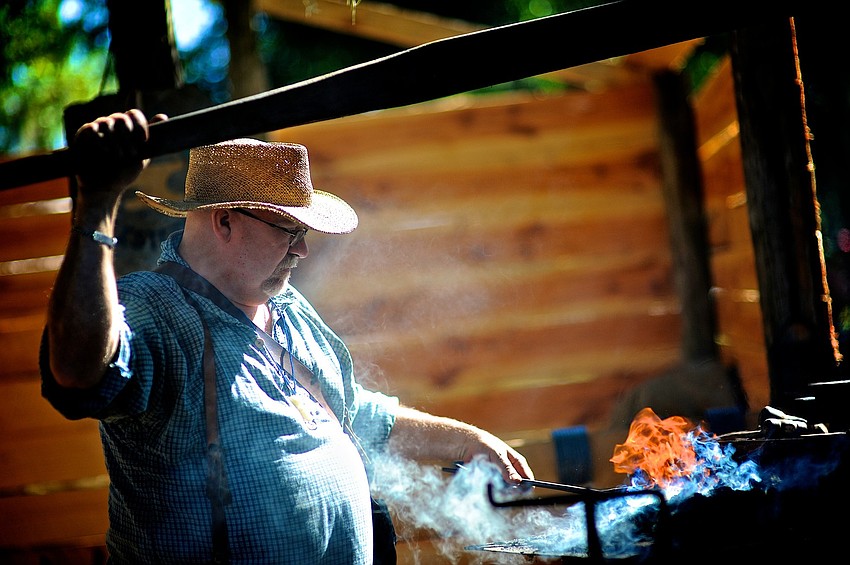 Blacksmith Paul Esterline stayed busy making horseshoes.