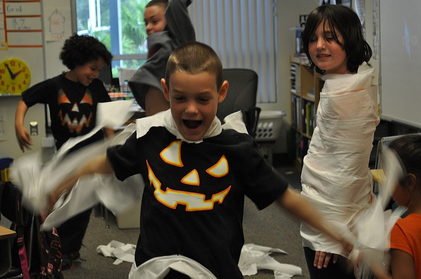 Pierse Stanton breaks free of his paper mummy mold.