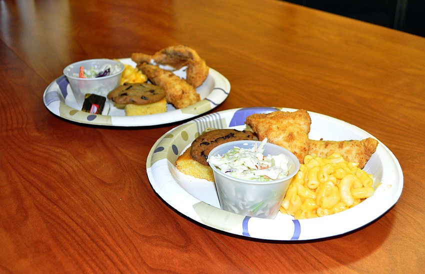 For $10, the fish dinner included fried Tilapia, macaroni and cheese, coleslaw, cornbread and a cookie along with a choice of a drink.