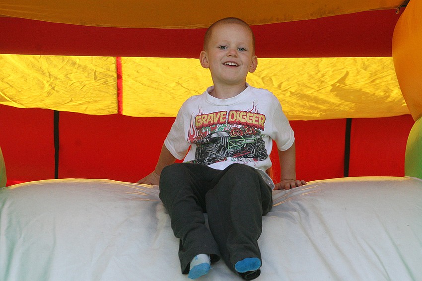 Ty Johnson, 3, loved playing on the obstacle courses.