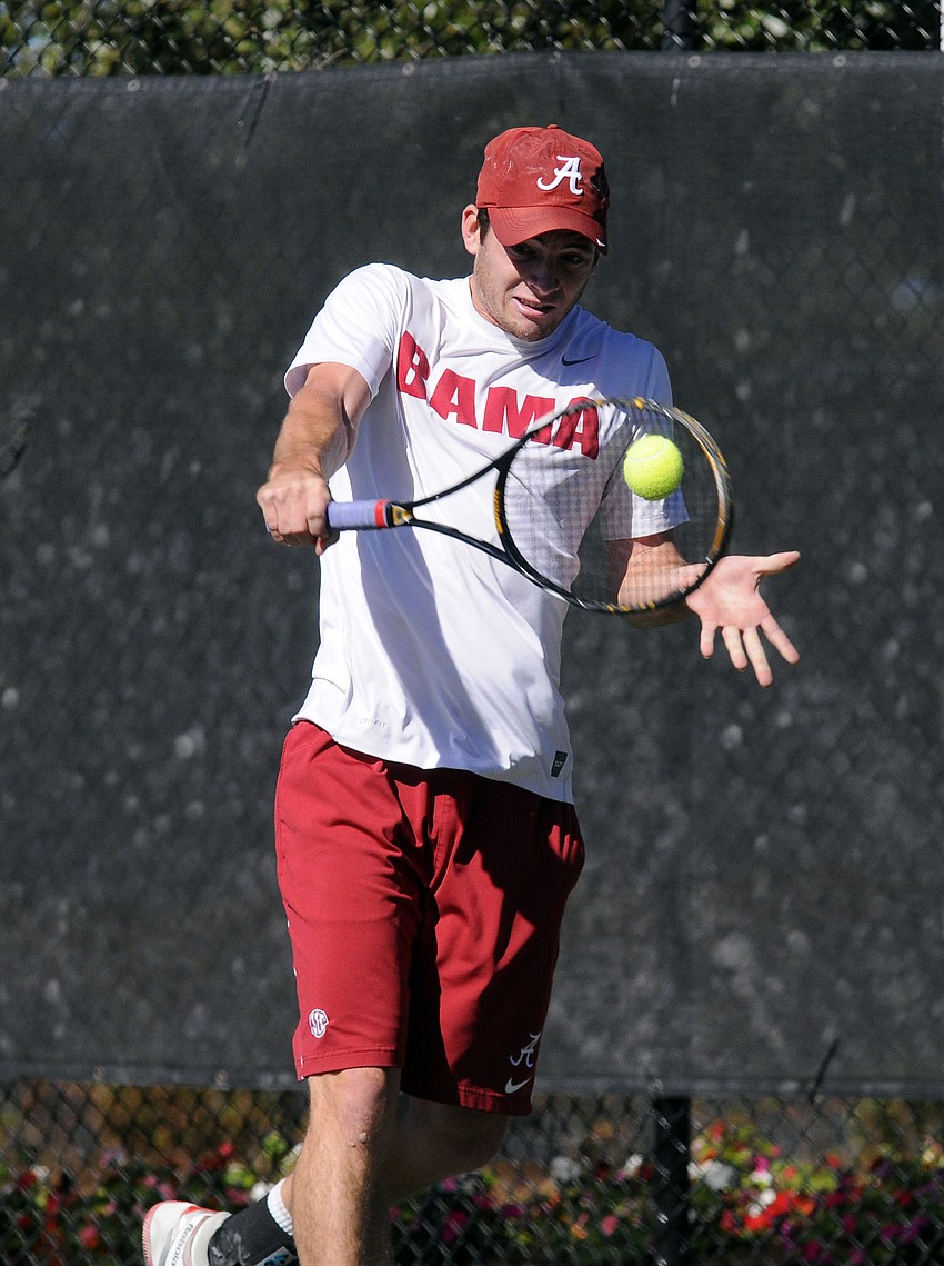 Alabama freshman Stuart Kenyan earned a singles victory during the opening day of the tournament.