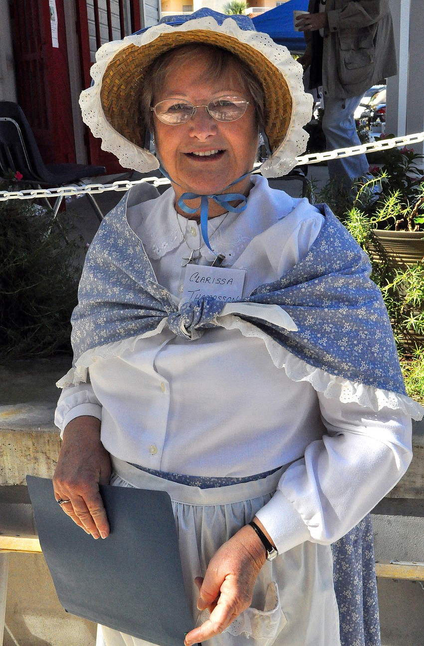 Clarissa Thomasson was dressed in time period clothing for the Sarasota Historical Society's Pioneer Day.