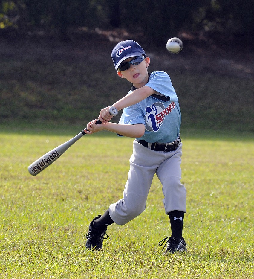 McNeal Elementary first-grader Jack Amorosi played first base for the Rays.