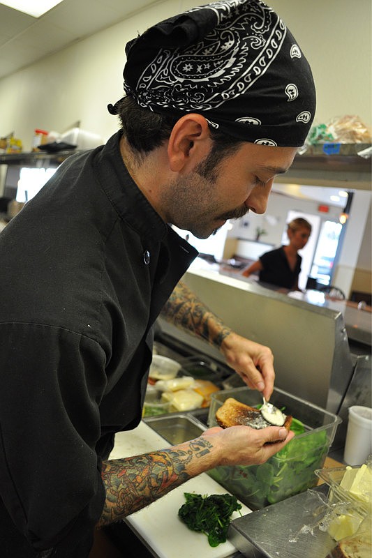 The restaurant is is pieced together from a 1852 railroad depot in Kentland, In.