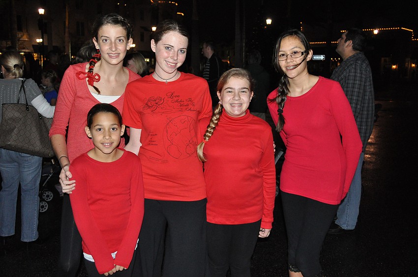 Natalie Earp, 14, Nevaeh Marino, 10, Alexandria Campbell, 14, Rose Higginbotham, 12, and Cherie Hawk, 12, performed with the Studio of Dance & Music.