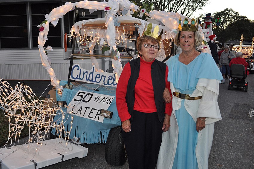 Playing the prince, Barbara Huck accompanied her friend Gwen Janiga, as Cinderella.
