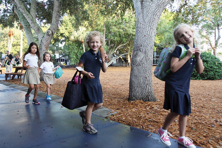 Out-of-Door Academy students headed back to class as the 2011-12 school year opened.