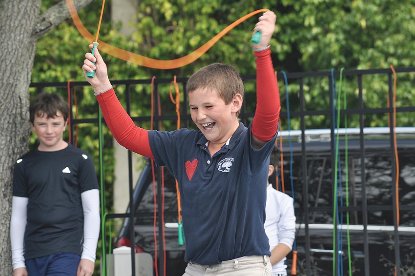 Out-of-Door Academy third-grader Dylan Davis jumped rope during the February Jump Rope for Heart Event.