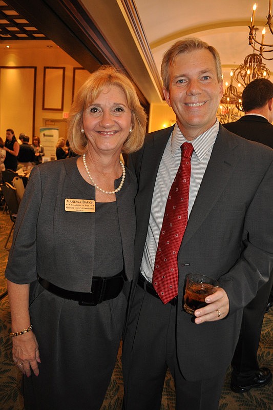 Vanessa Fine Jewelry co-owner and Manatee County Commission candidate Vanessa Baugh with David Sessions Willis A. Smith Construction President David Sessions