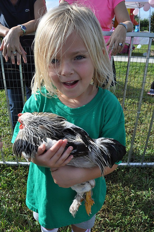 Collier Moser, 4, loved holding chickens.