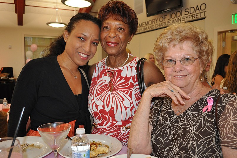 Charlene Kow and her mom, Audrey Kow, enjoyed appetizers with Shirley Oberlin.
