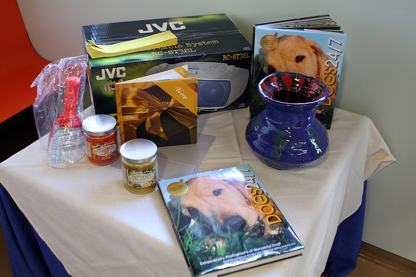 Some of the prizes in the free raffle.