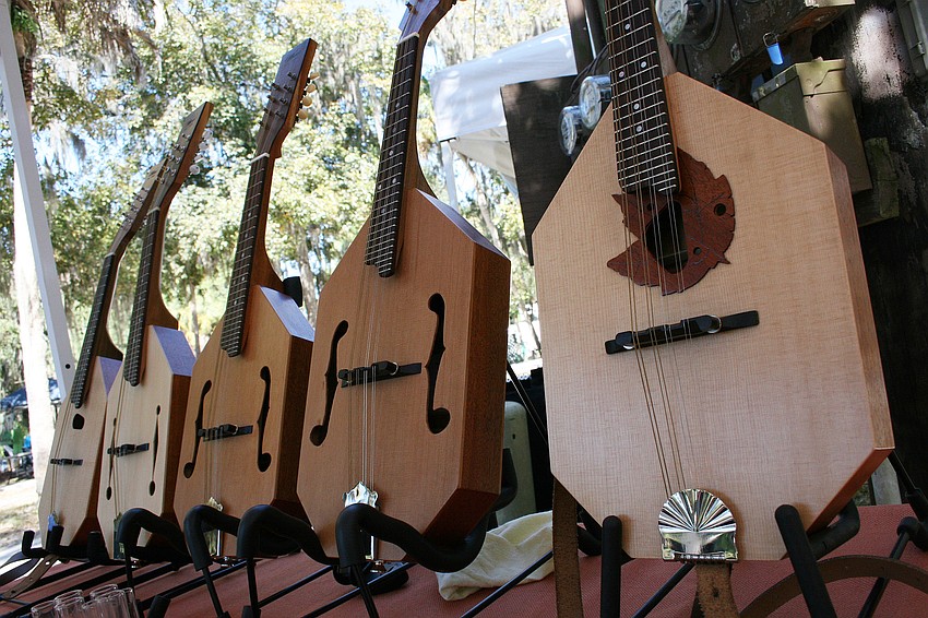 Terry Bernard, of Wheat Instruments, displayed his handmade wares.