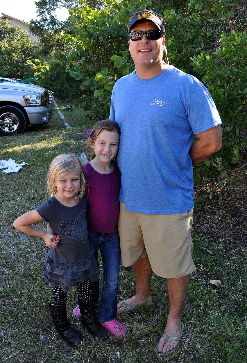 Piper, 4, Madeline, 7, and Ryan Carson