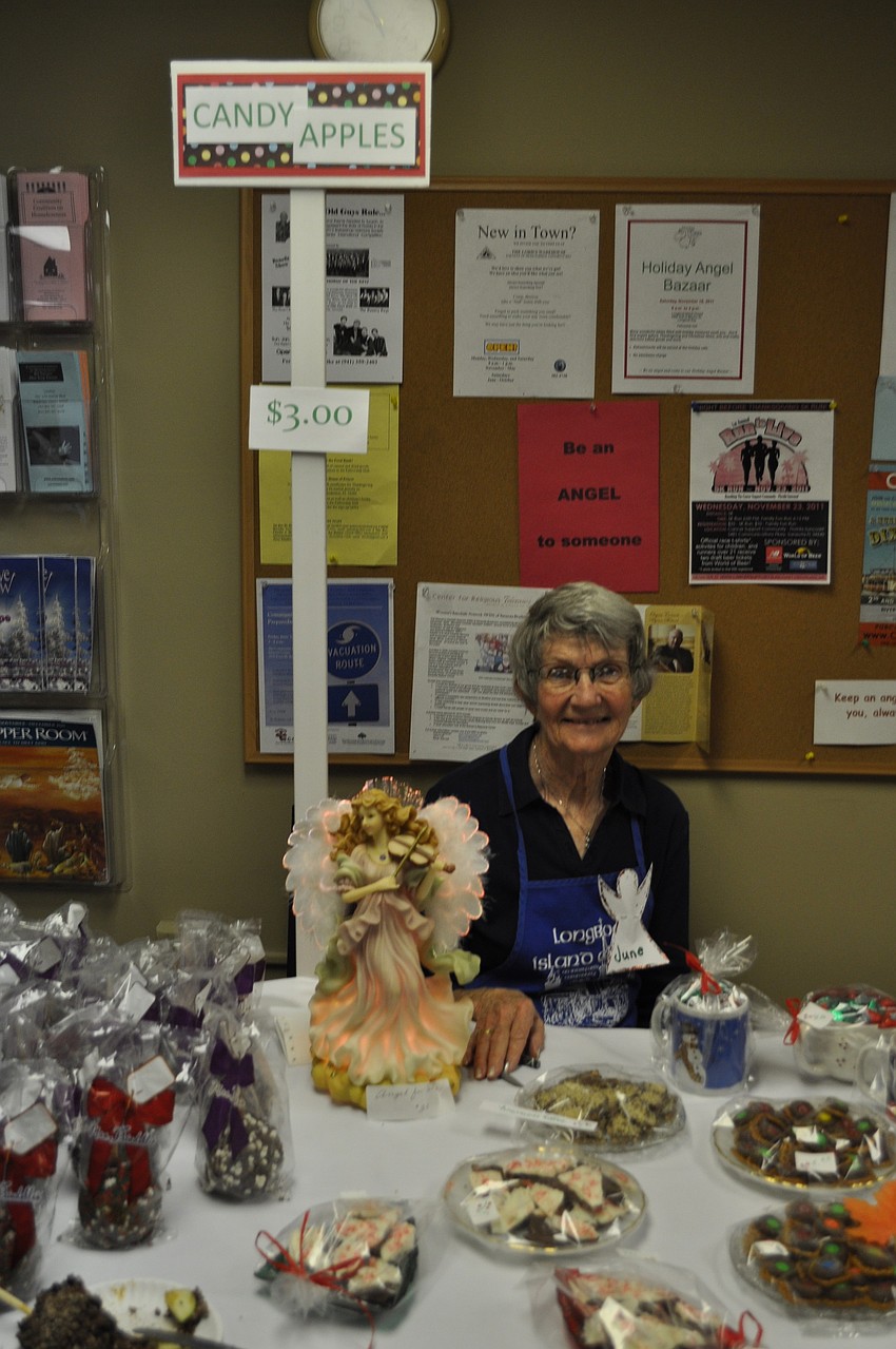 June King sells candy apples