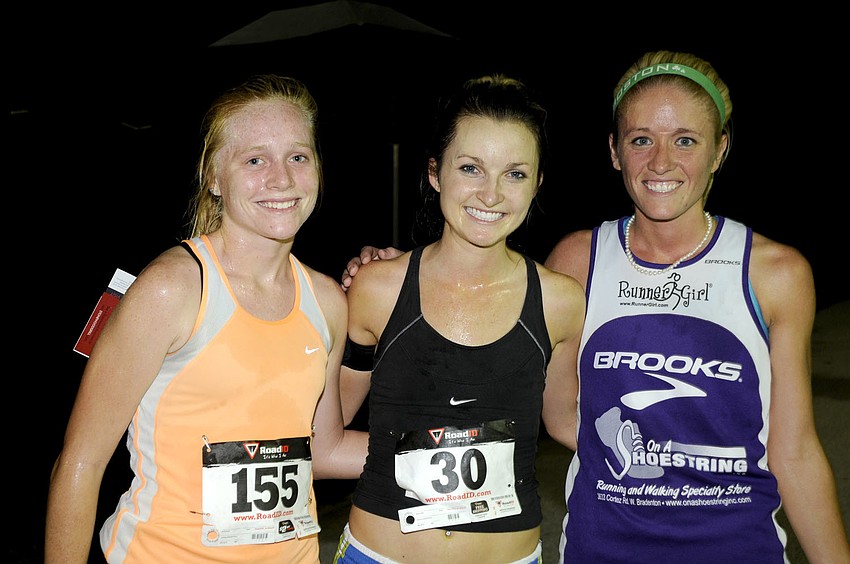 Left to right: Shelly Hines placed third, Jackie Dorociak took first, and Kali Macgrego finished second.