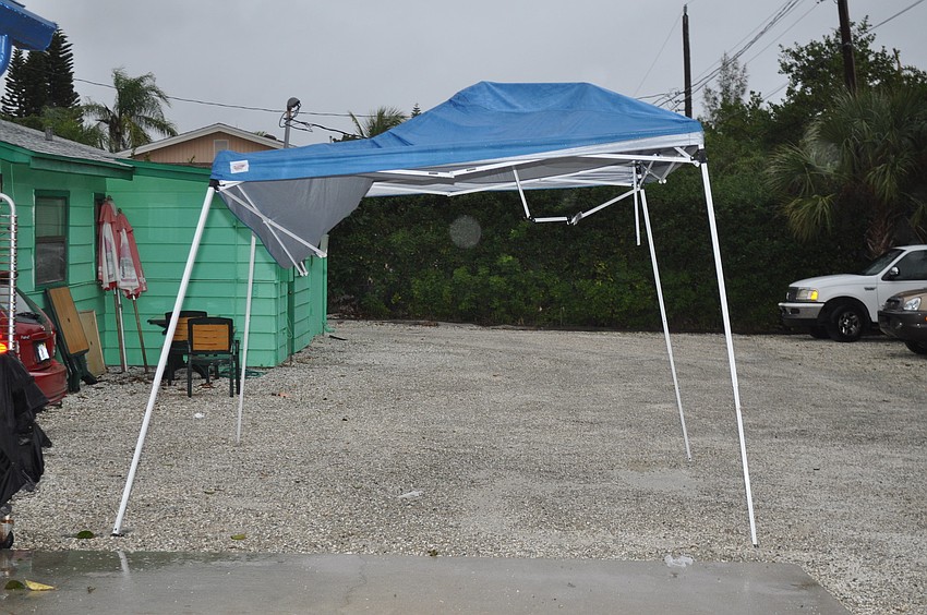 Luckily, only one of three tents collapsed.