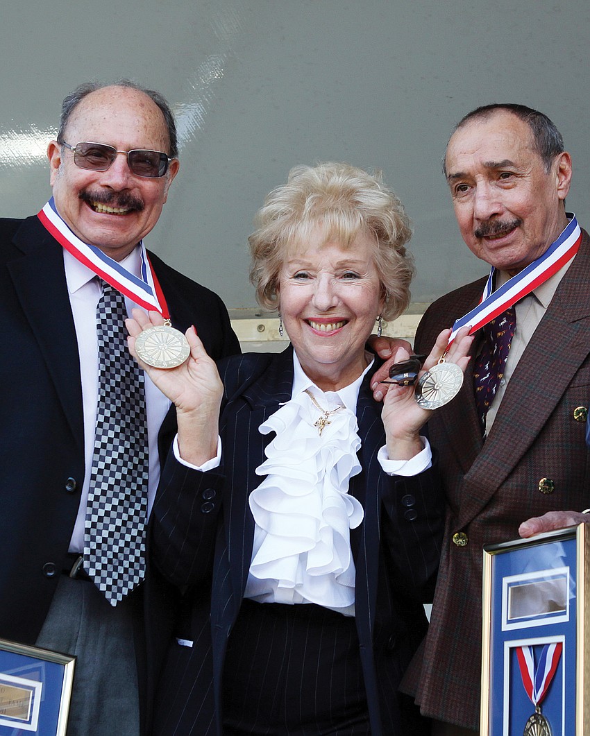 Aurelia Canestrelli Nock congratulated Andres Atayde and Alberto Atayde in January for the Three Atayde Brothersâ€™ induction into the Circus Ring of Fame.