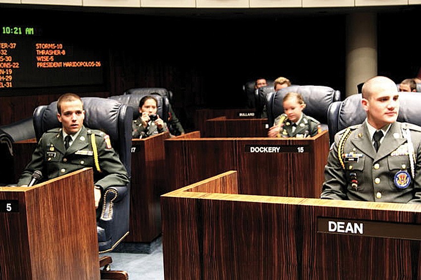 Junior ROTC cadets from Sarasota Military Academy enjoyed time in the Florida Senate during Gov. Rick Scottâ€™s inaugural festivities.