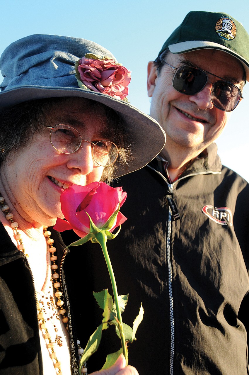 Bill and Rosalie Kelleher marked 40 years of matrimony in the traditional Valentineâ€™s Day renewal of vows on Siesta Public Beach, joining about 700 other residents and visitors.