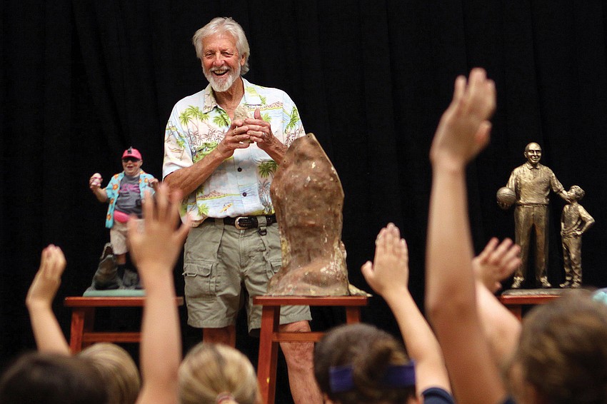 Sarasota sculptor Jack Dowd answered lots of questions about his craft during a presentation to fourth-graders at The Out-of-Door Academy.