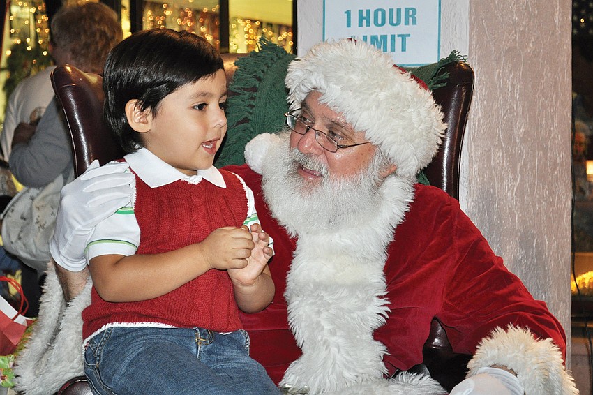Gabriel Live told Santa Claus his holiday wishes during Light Up the Village.