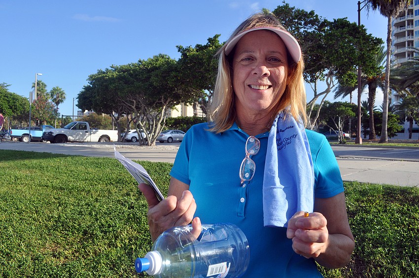 Lauren Powzier was in charge of keeping track of what her group found during the cleanup.