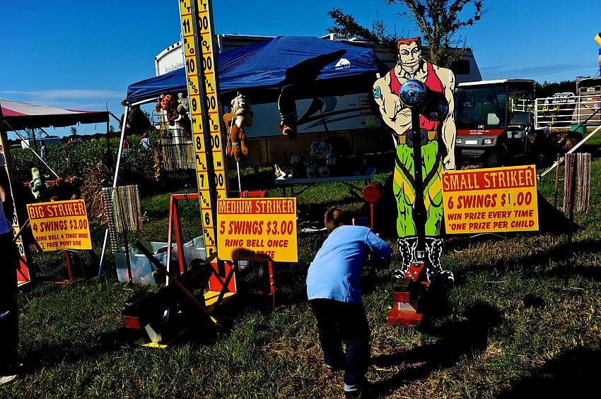 Five-year-old Kaiden Stankovic enjoyed playing the different games.