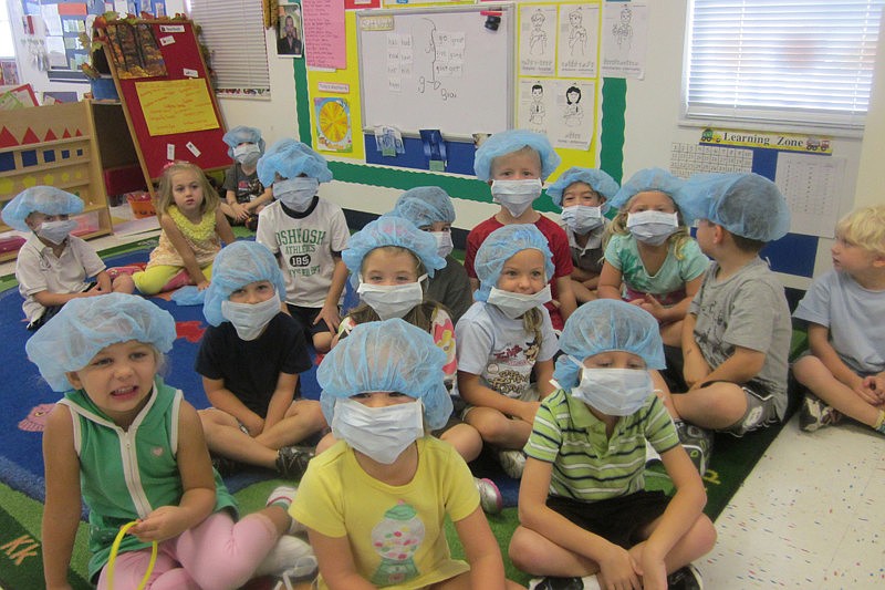 Students learned about the medical profession as part of the month's events.