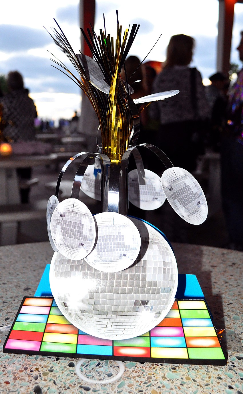 A disco themed table topper.