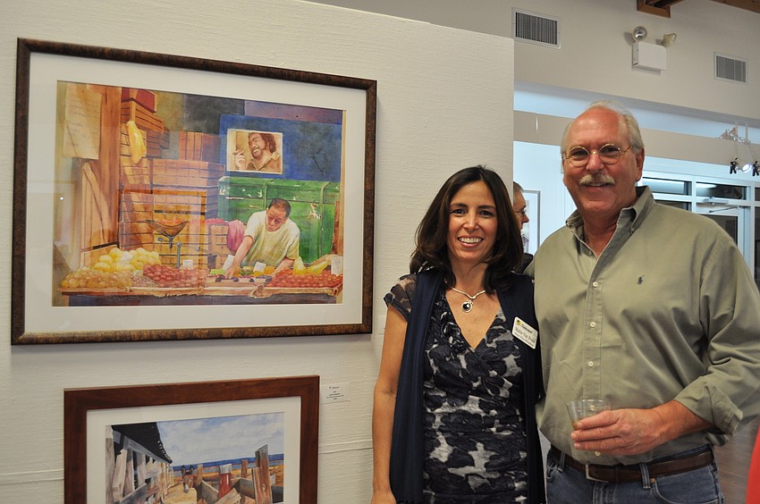 Maitte Van Arsdel and Russell Moore in front of Van Arsdel's 