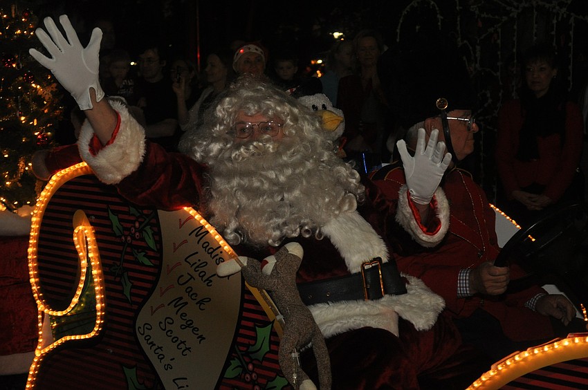 Santa says hello to the boys and girls at St. Armands Circle