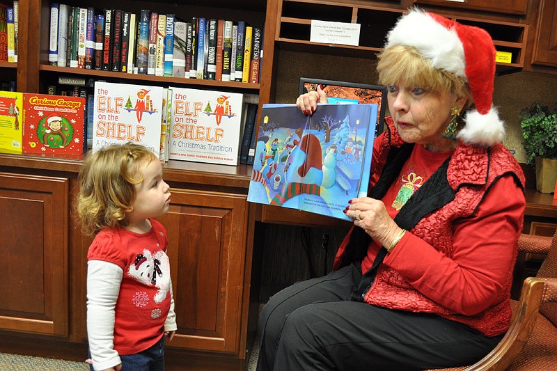 Madalynn Ludwig, 2, was an active participant in Cindy Bellacosa's story time.