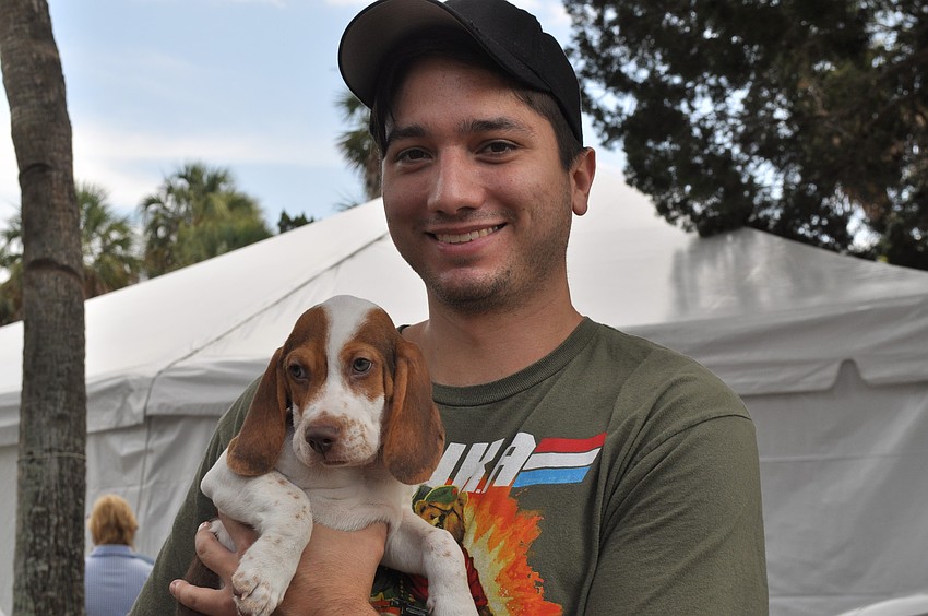 Fabian Manzano with his newly rescued dog from Ryal Pet Rescue â€œSnoopyâ€