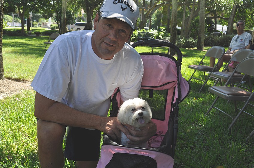 Rick Hackell and his dog Pearl.