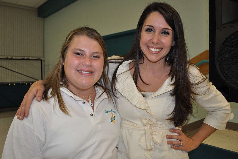 Cassidy Flood grabbed a picture with her music teacher, Sarah O'Kelly, after the show.