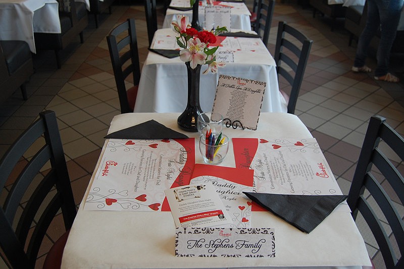 Each table was specially decorated.