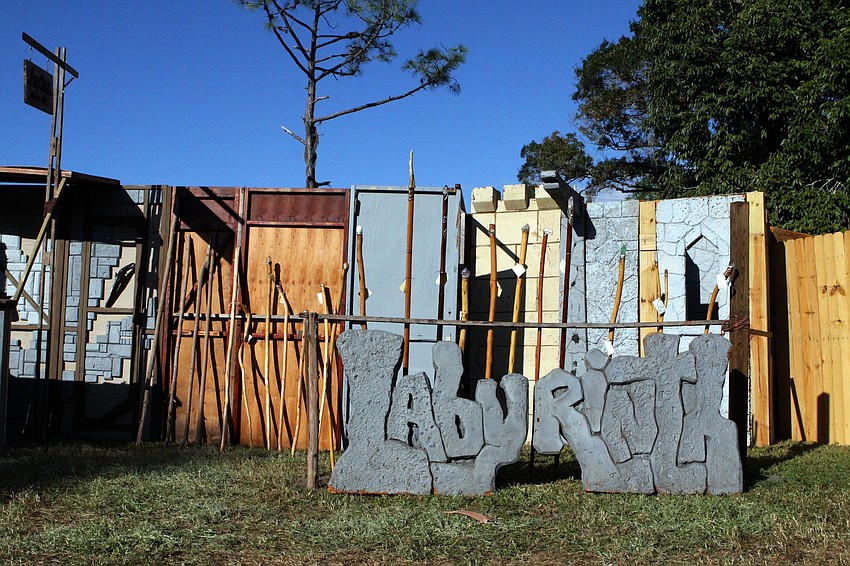 The outside of the Labyrinth at the Sarasota Medieval Fair.