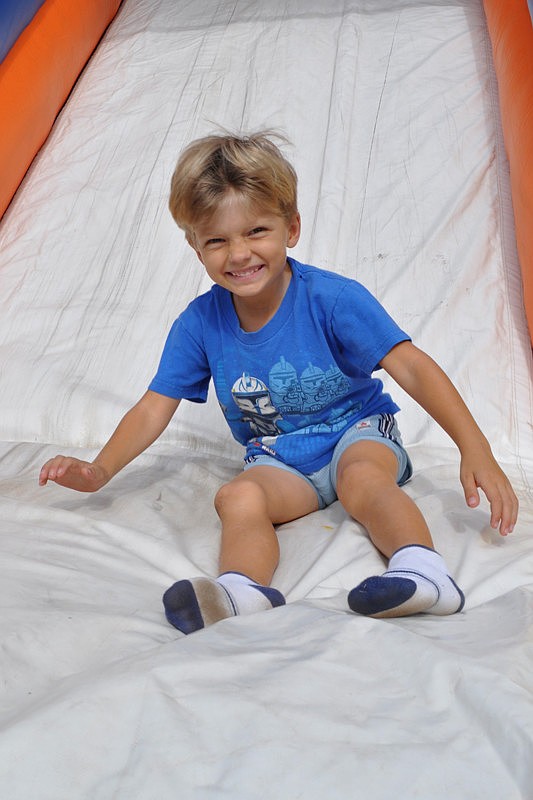 Gavin Murray, 5, couldn't get enough of the slide.