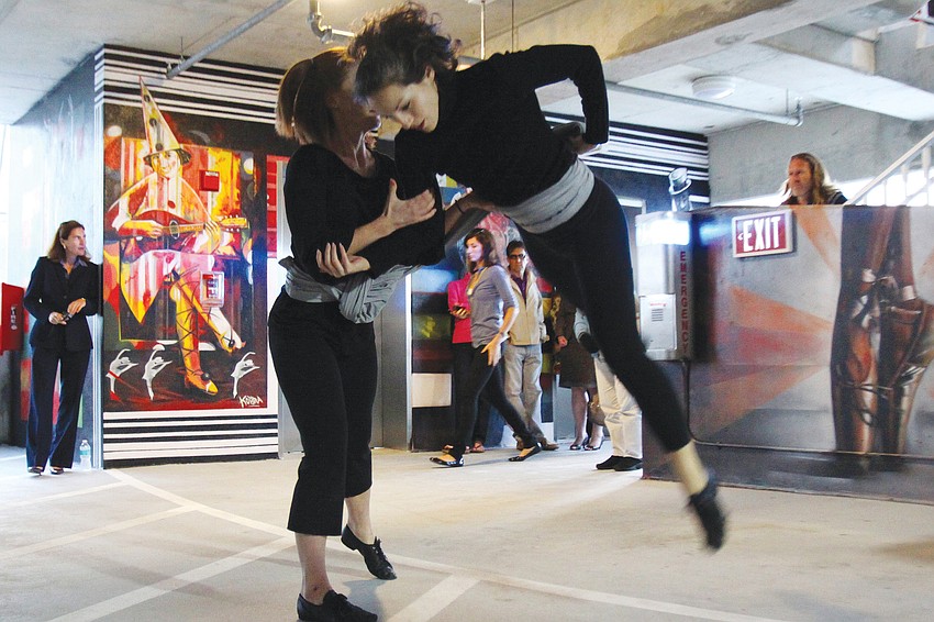 Courtney Smith and Leah Verier-Dunn, of Moving Ethos, performed 