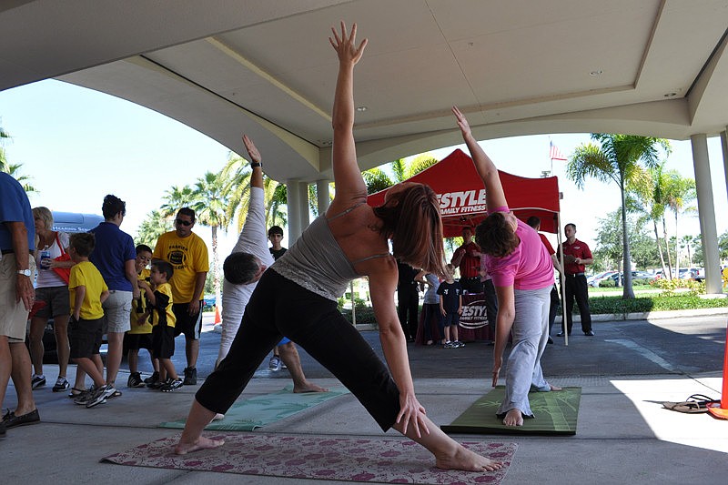 Festivities included yoga demonstrations.
