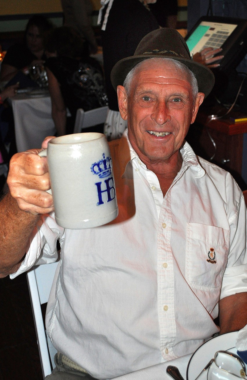 Bruno Repta came decked out in a German hat and brought his own bier stein hurday, Oct. 6 during the 11th annual Okto-Paw-Fest at the Daiqiuri Deck on SIesta Key.