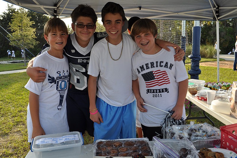 Tyler Wenger, Tyler Burns, Ian Macleod and Joey Coco sold baked goods to raise funds for the Middle School Student Council.