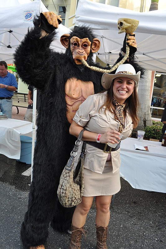 Joel and Carolyn Lengyel, dressed as a chimp and its handler, danced the night away.