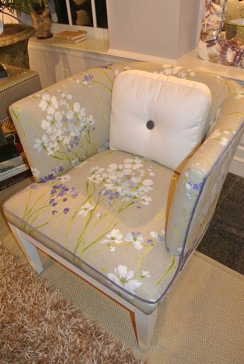 The living room was designed by Karen L. Sellenraad.