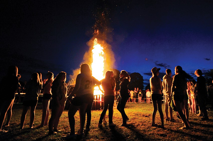 Lakewood Ranch students enjoyed hanging out in front of a bonfire Oct. 6 as part of the schoolâ€™s Homecoming festivities. Published Oct. 13, 2011.