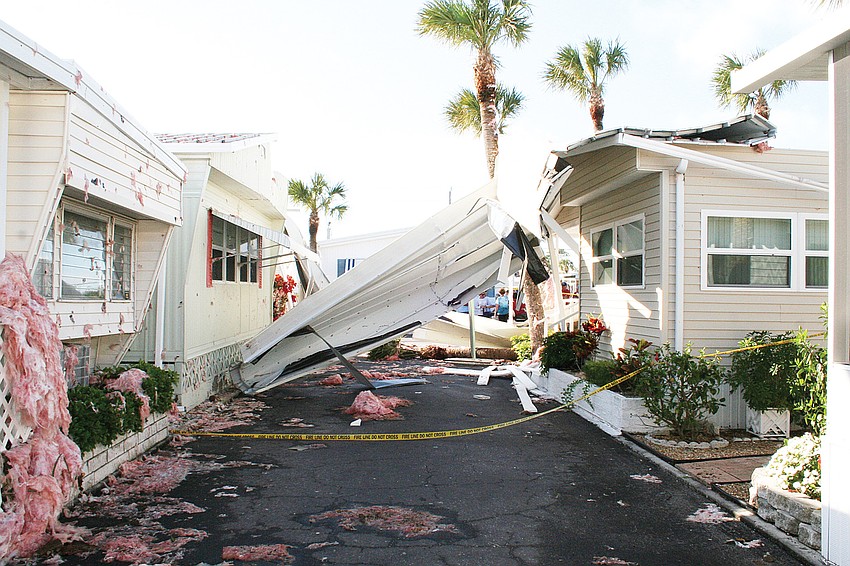 A 30-second gust of powerful wind and main hit mid-Longboat Key in April and caused damage in the mobile-home parks.