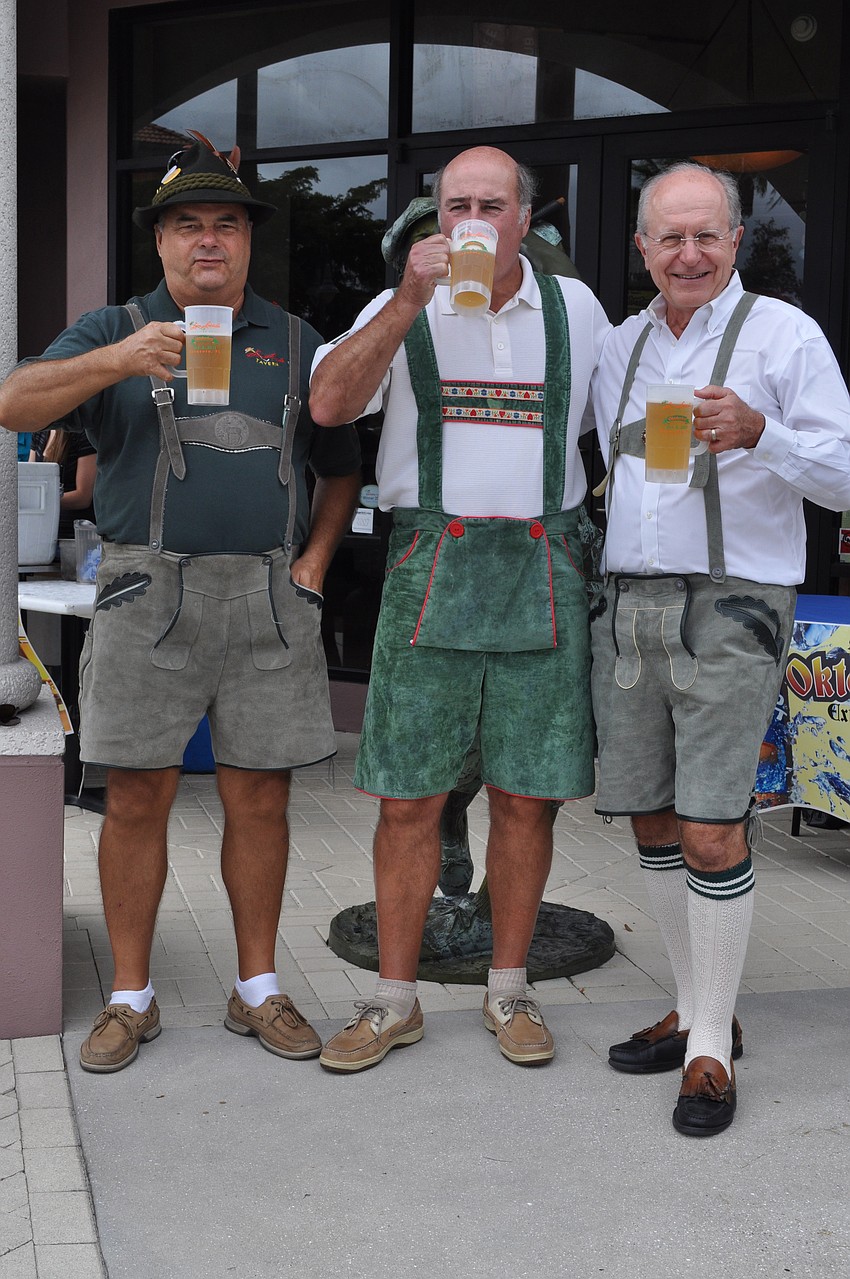 Owners of Sam Sneadeâ€™s Tavern, two of which are German, Tom Testwuide, Brian Sullivan and Paul Klick.