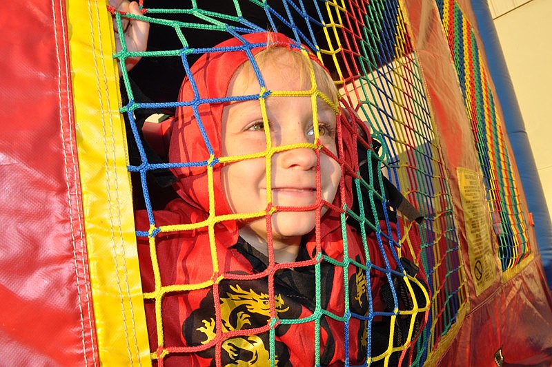 Cameron Belanger, 6, had fun in the bounce house.